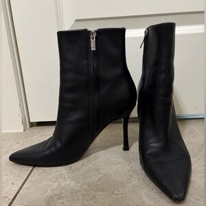 Marc Fisher Black Leather Ankle Boots